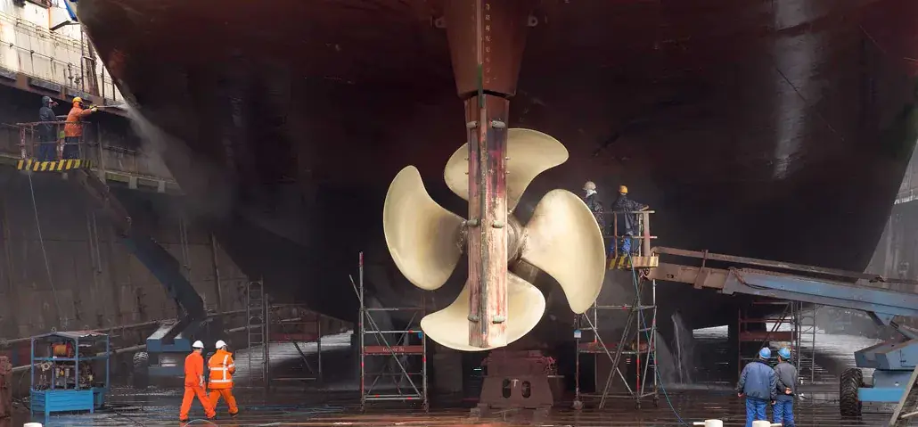 Marine technical services on a ship